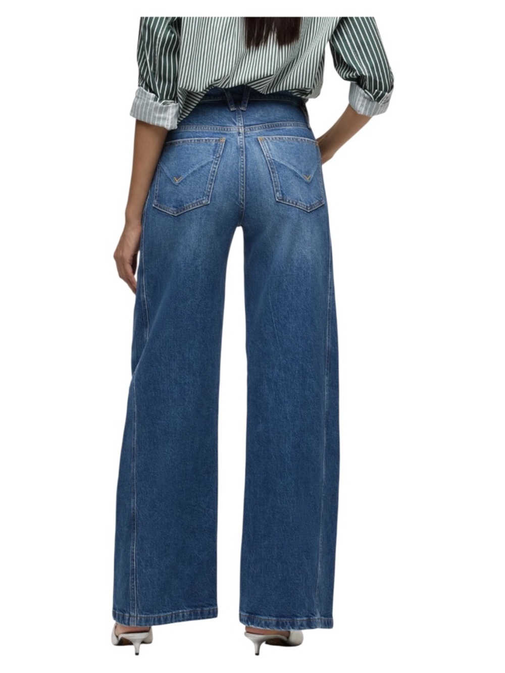 HUDSON JAMES Wide Leg Jeans 27 TALL Destruct. High Rise Classy Jeans. Like New